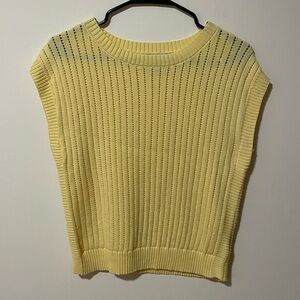 Rachel Zoe Cap Sleeve Yellow Knit Lightweight Sweater W’s XS